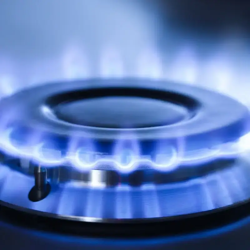 Gas stove element demonstrating gas vs electricity