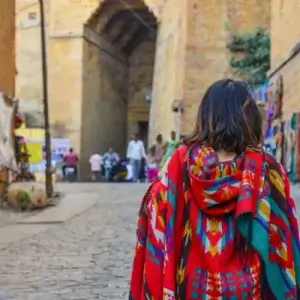 India woman visiting Jaisalmer Fort India