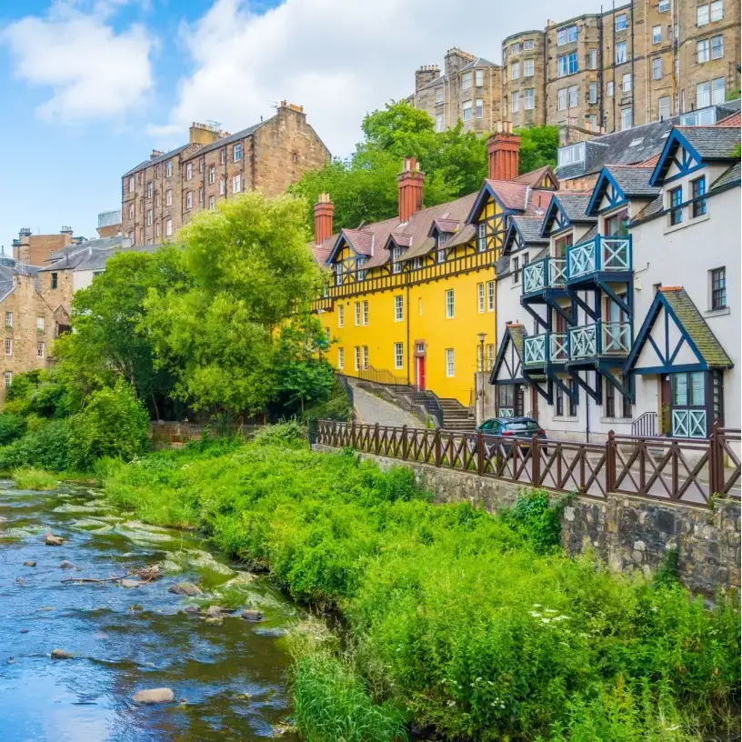 Scenic Dean village in Edinburgh Scotland