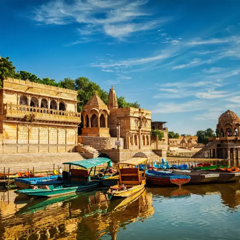View of Jaisalmer, Rajasthan, India from the lake