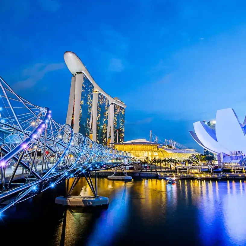 View of Singapore in the evening