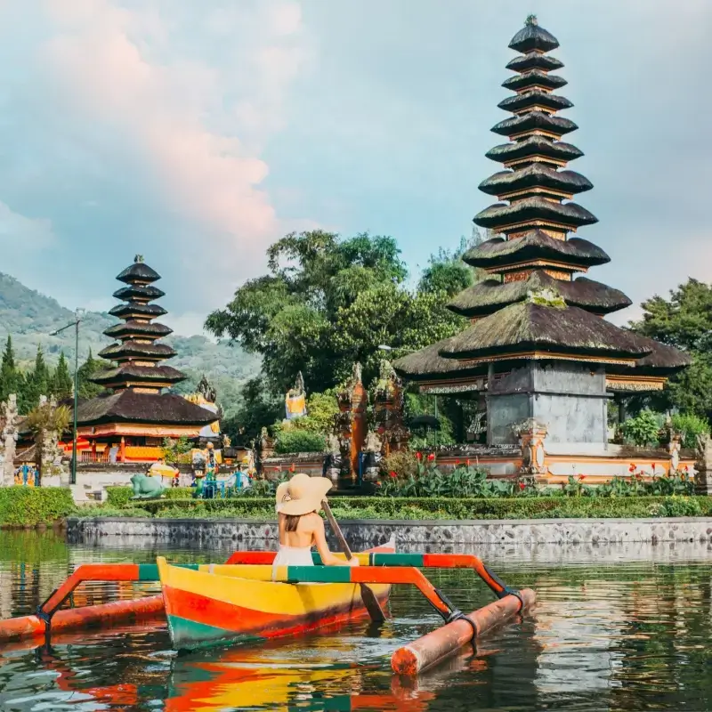 Woman kayaking in Bali, Indonesia