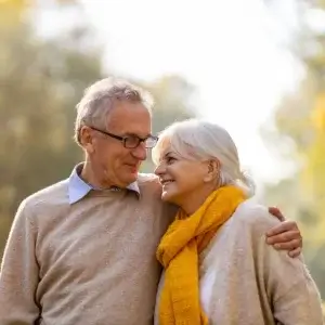 senior couple with health insurance