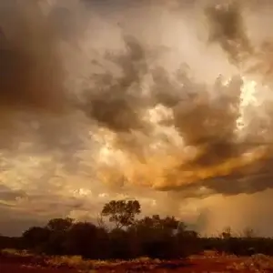 Storm clouds over the Australian outback.