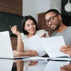 Couples reading their energy bill