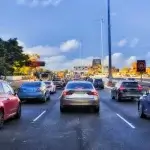 Cars on a motorway in Sydney.