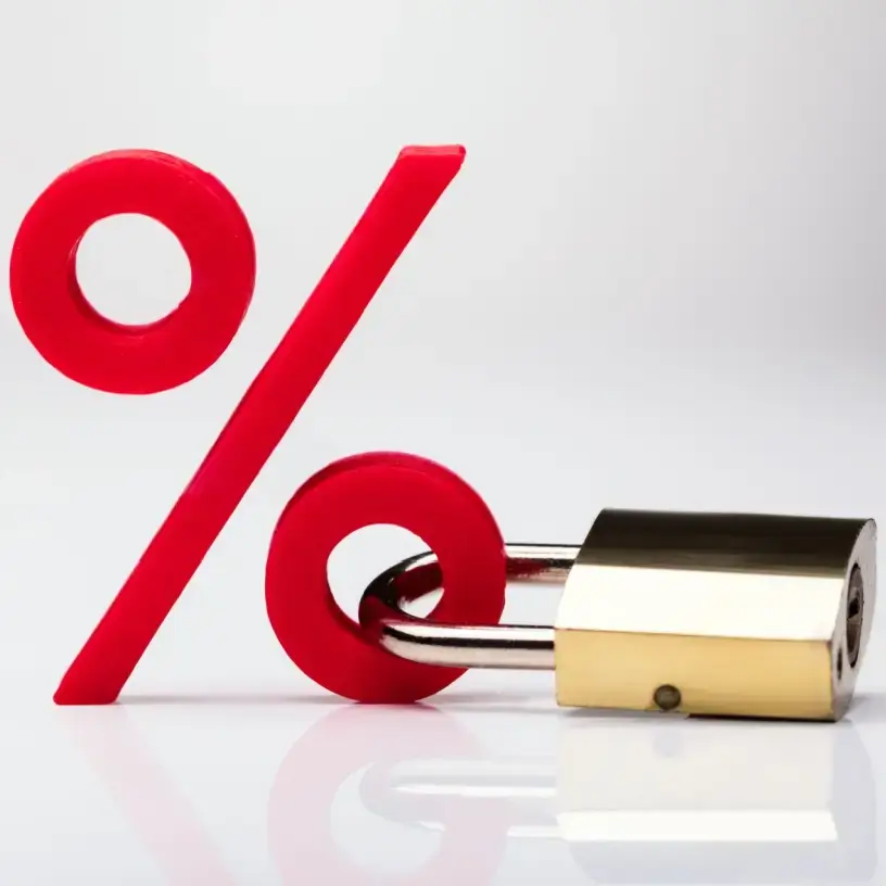 interest rate lock visual concept