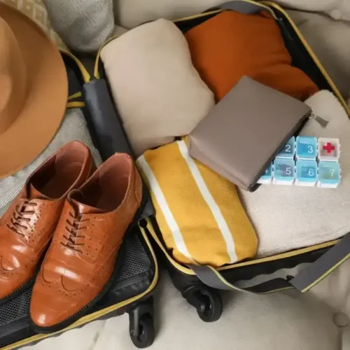 packed suitcase