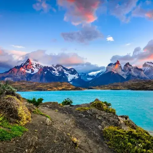 View of Pehoe lake, Patagonia, Chile