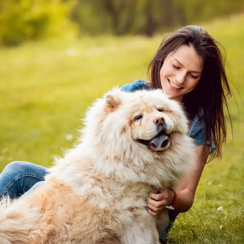 young woman w chowchow