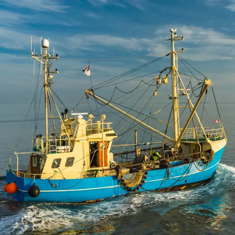 Commercial fishing boat on the sea