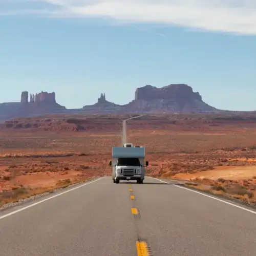 Family on road trip through North America in van