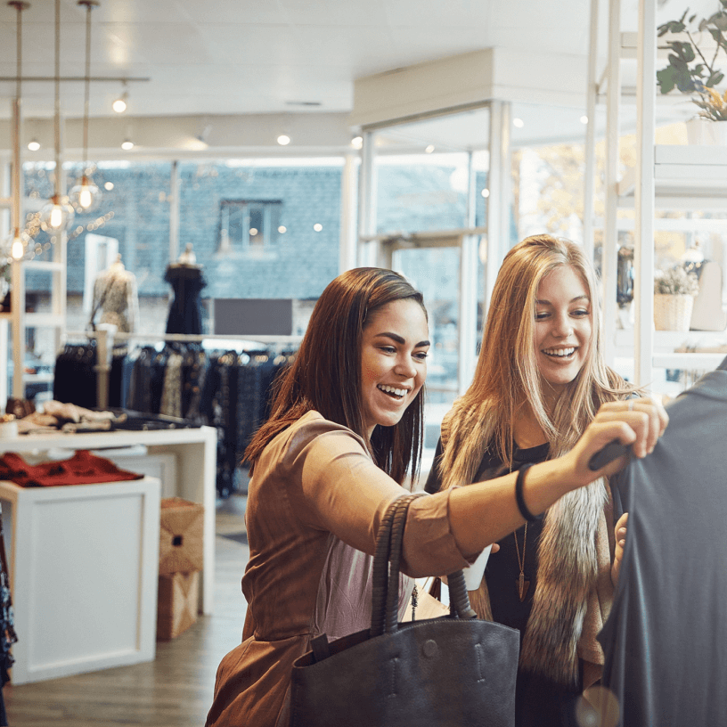 Women shopping in retail store