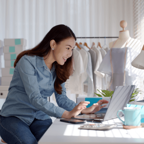 business woman looking at insurance