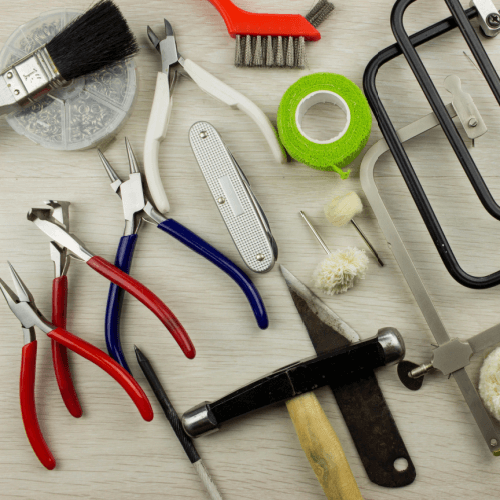 Tools laid flat