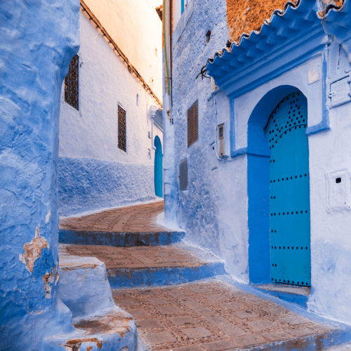 Streets and houses of Chefchaouen, Morocco