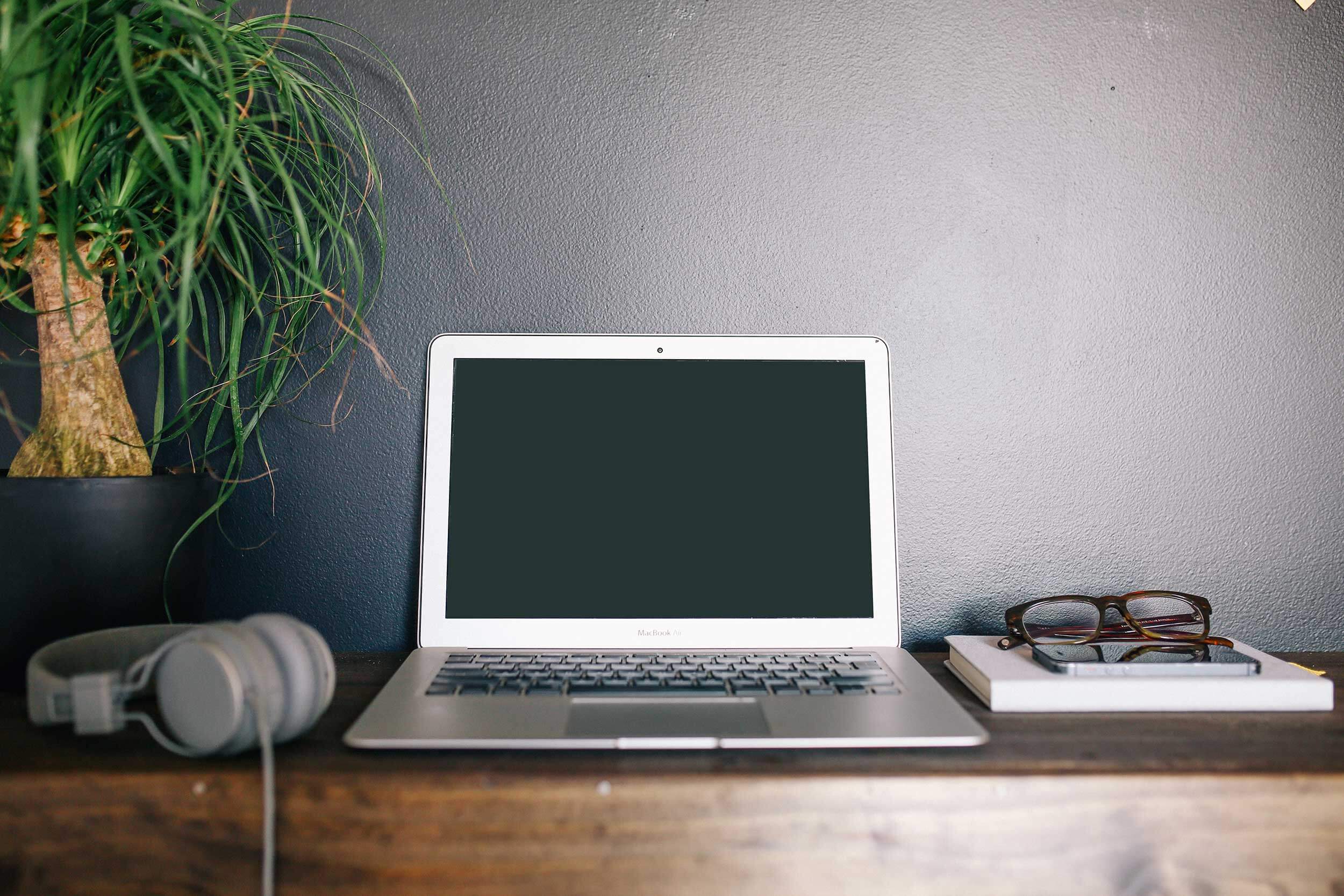 laptop on table