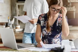 a couple going over their bills