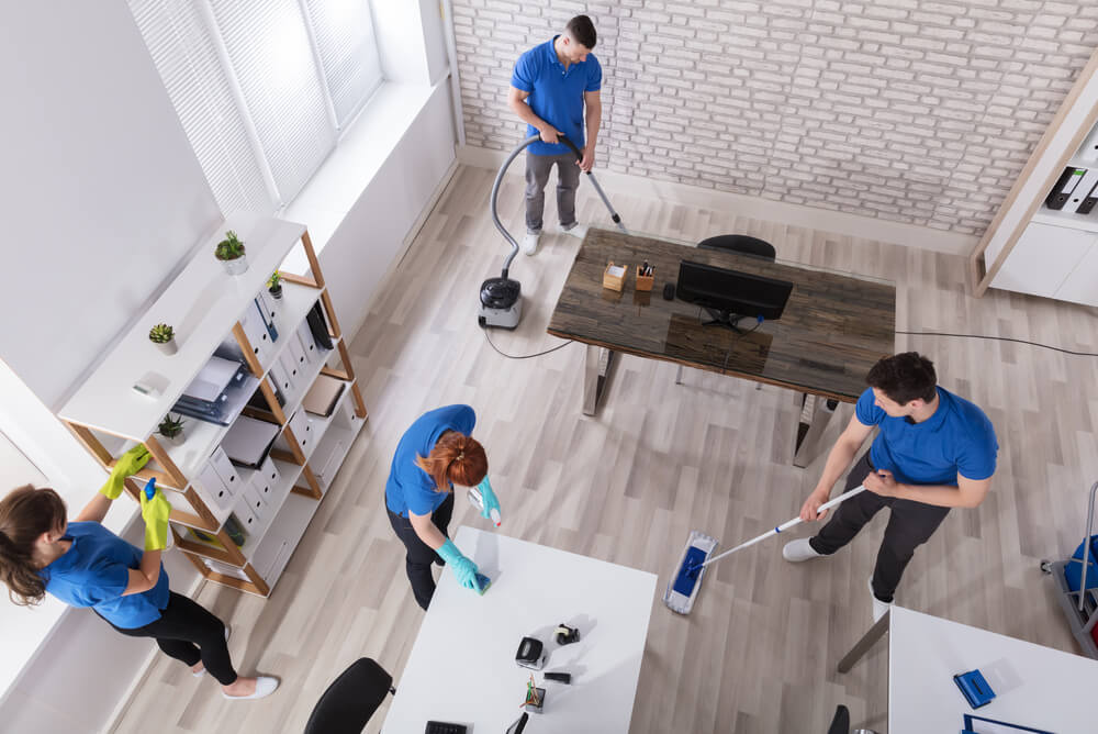 A property being cleaned by professional cleaners before the end of lease and being vacated
