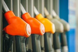 petrol bowsers at a petrol station