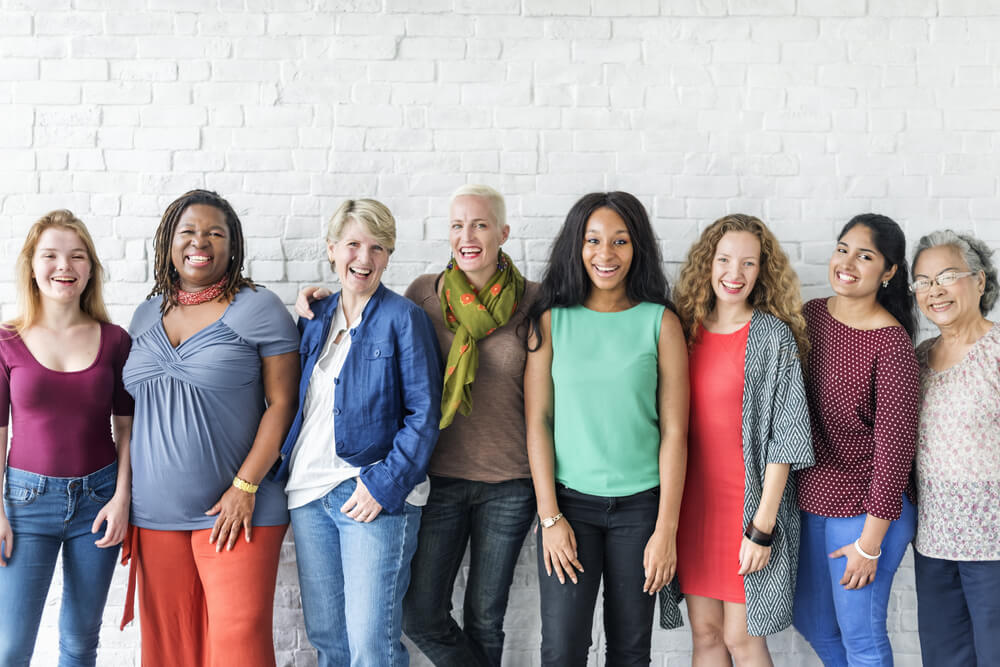 group of smiling women