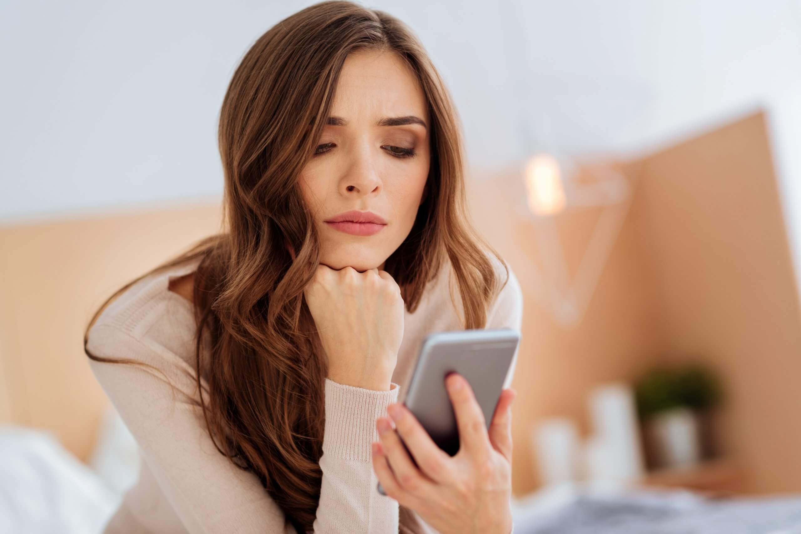 Young woman falling victim to covid-19 scam