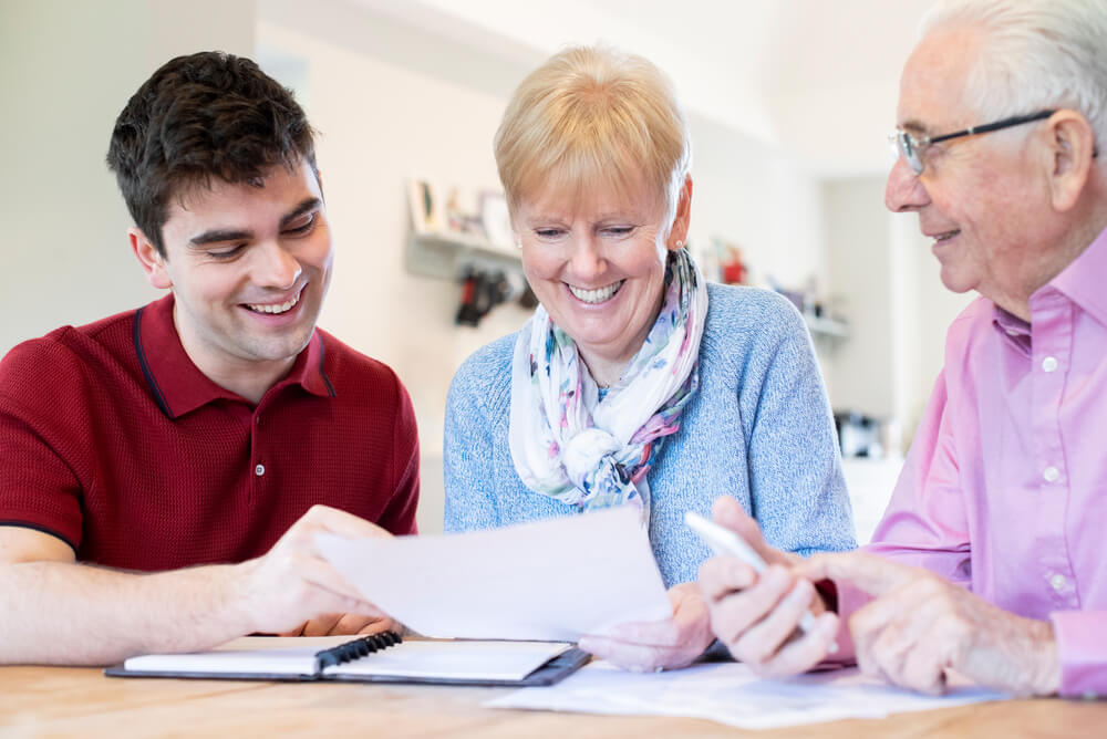 Family reading electricity bill