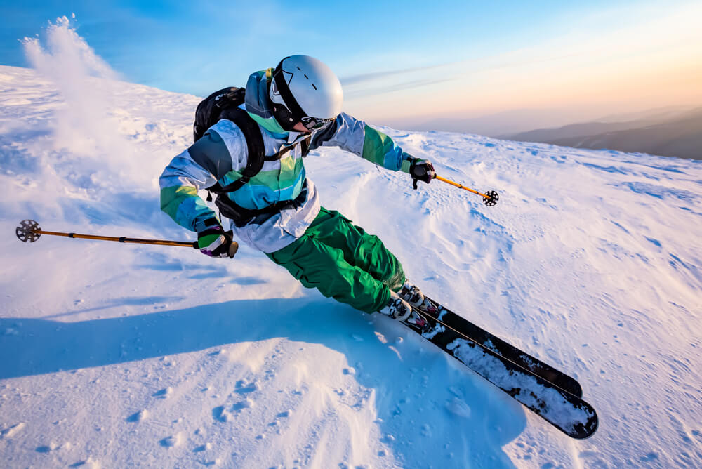 a man skiing downhill at a slope in Germany