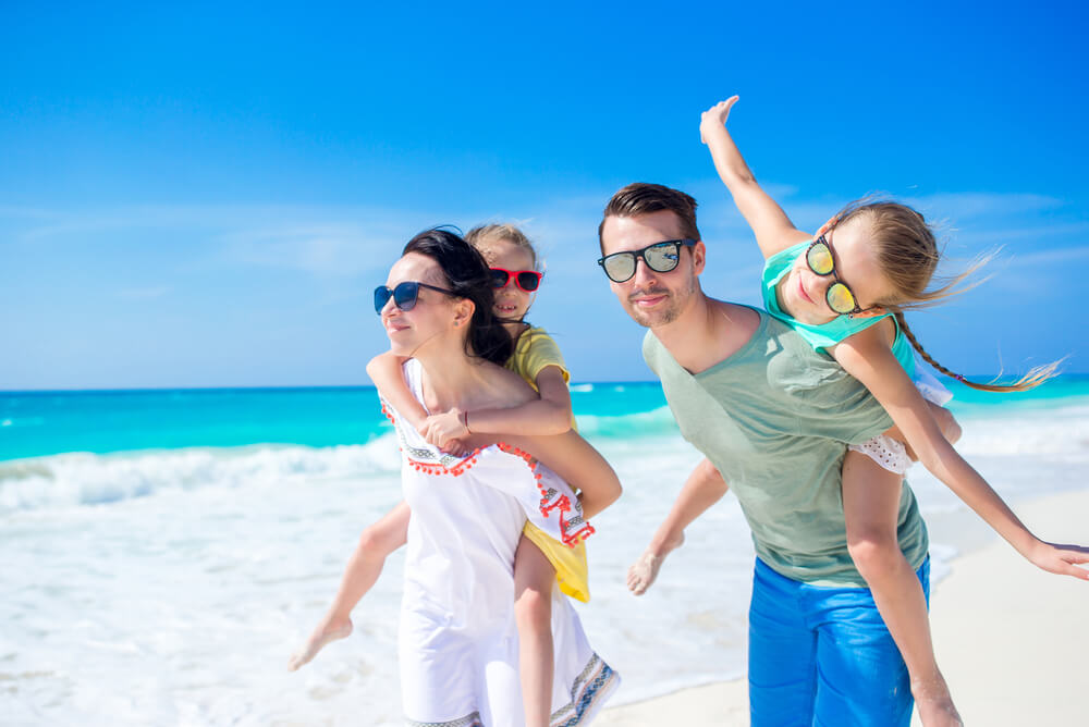 family at the beach