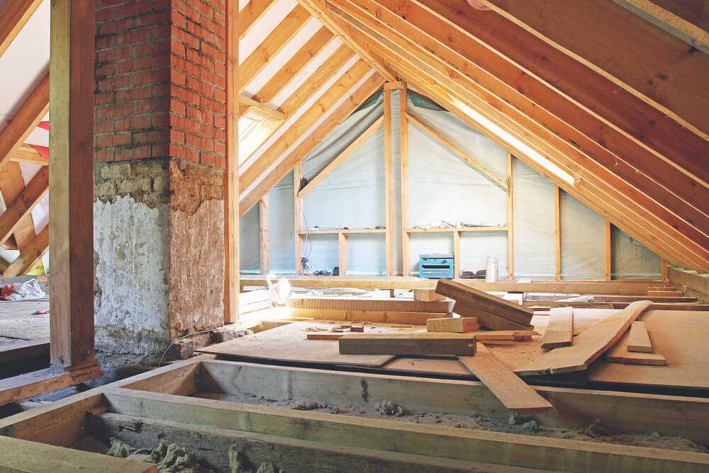 an attic being renovated