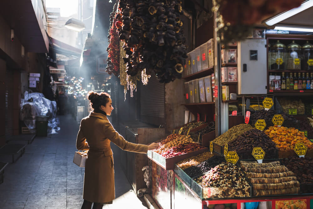 Woman shopping at Grand Bazaar in Istanbul