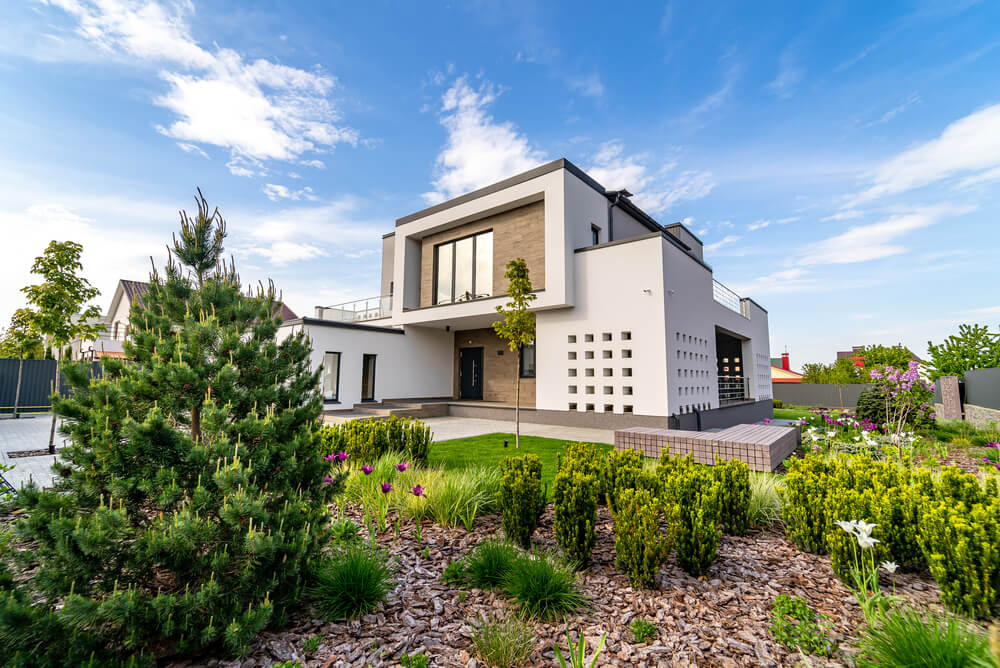 a modern brick and concrete home