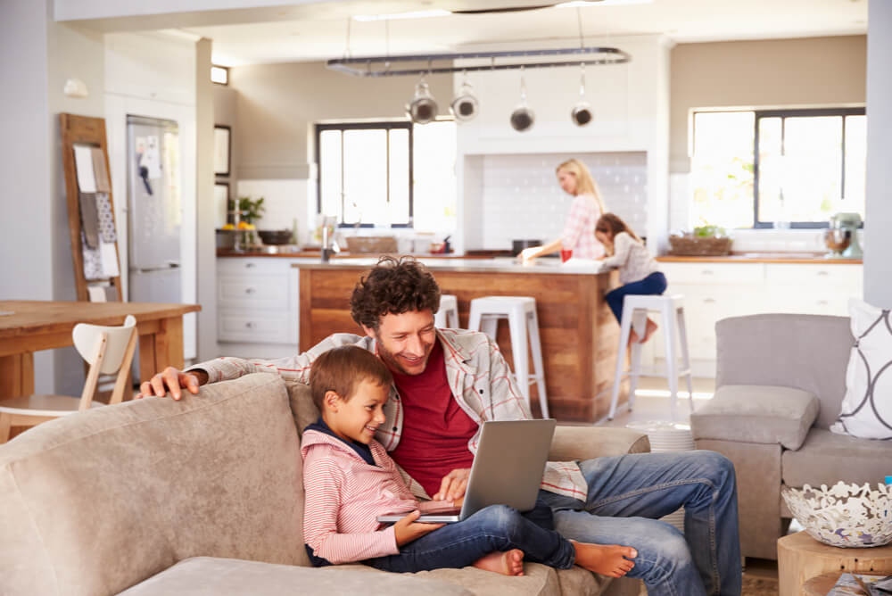 energy conscious family at home