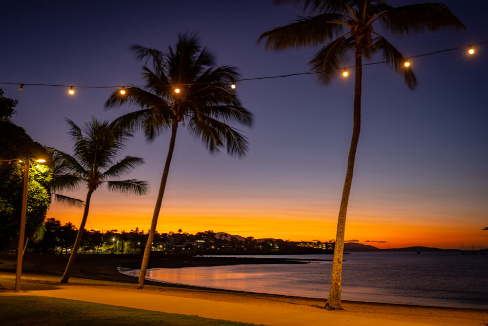 sunset at airlie beach representing qld electricity providers