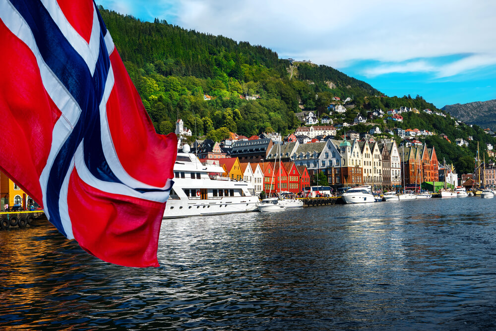 Norway flag in Port Bergen