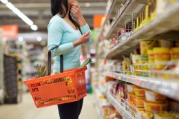 women shopping in supermarket