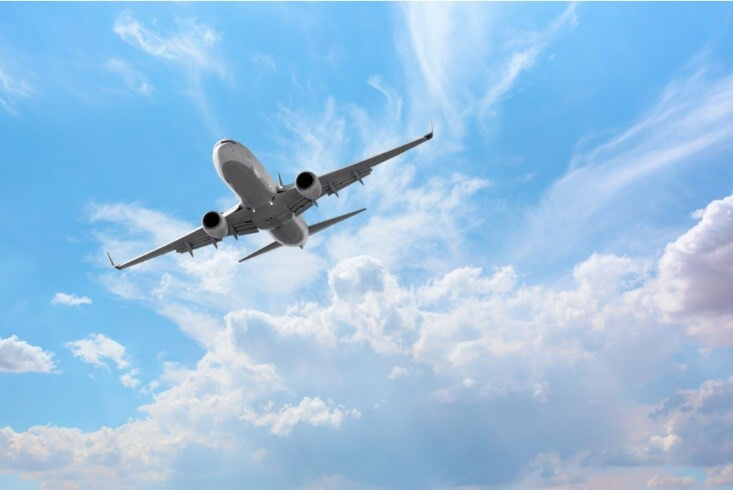 A flying plane