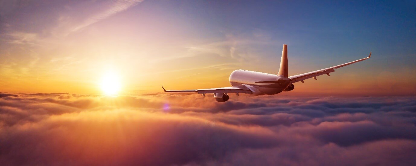 a plane flying to the sun