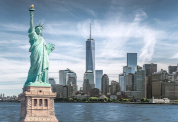 Statue of Liberty with New York City skyline