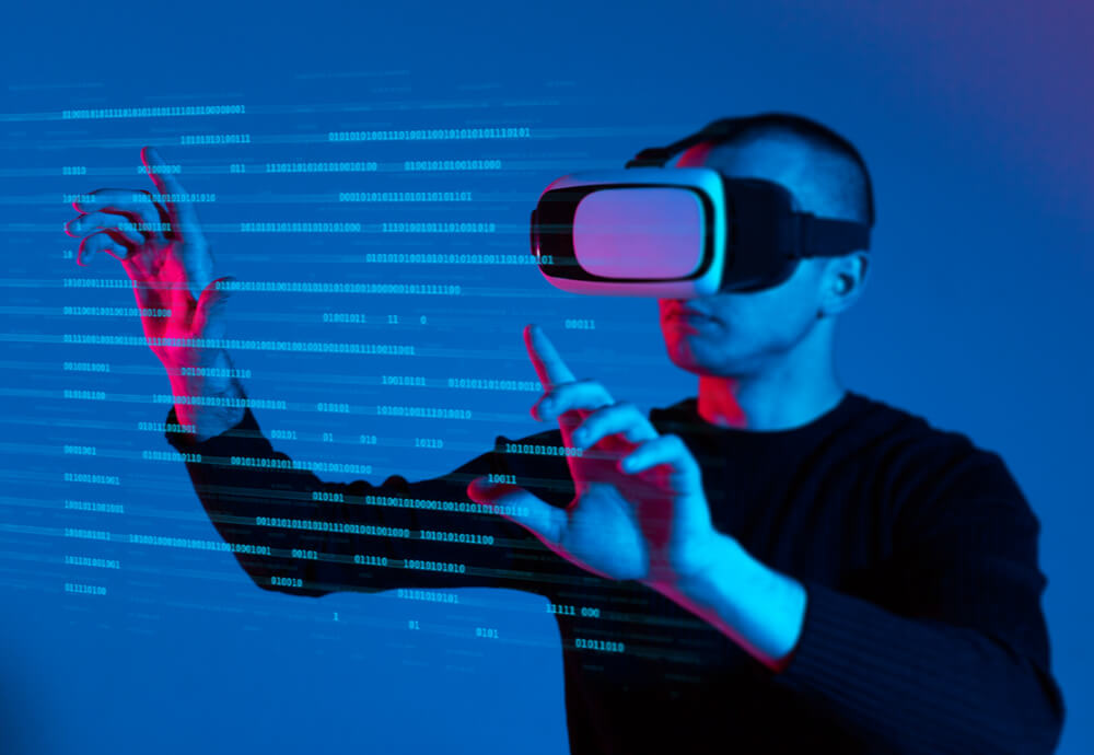 A man using a VR headset
