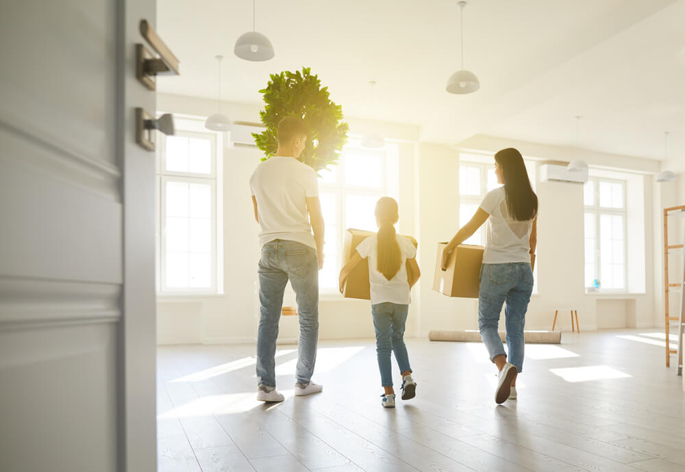 Family moving into home with green home certification