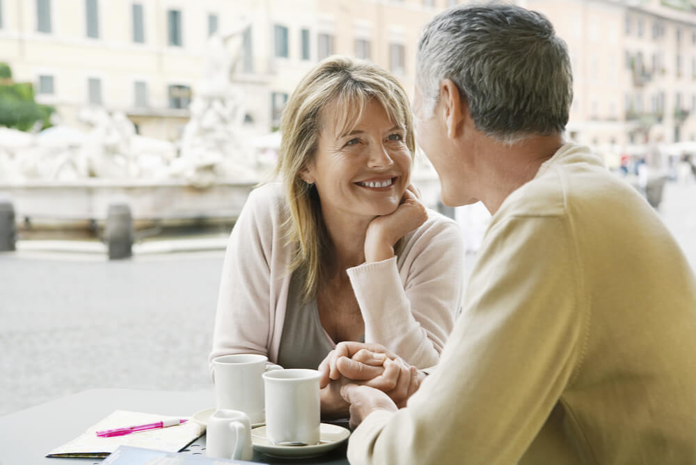 Mature aged couple with peace of mind after choosing life insurance beneficiaries