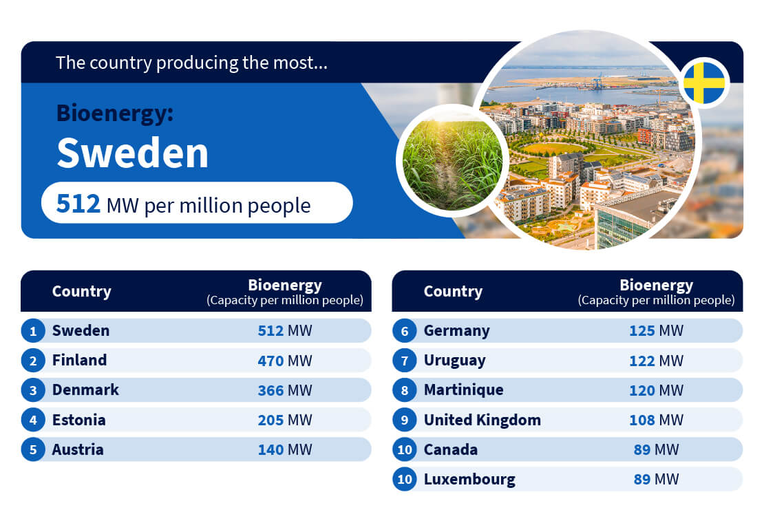 The country producing the most bioenergy