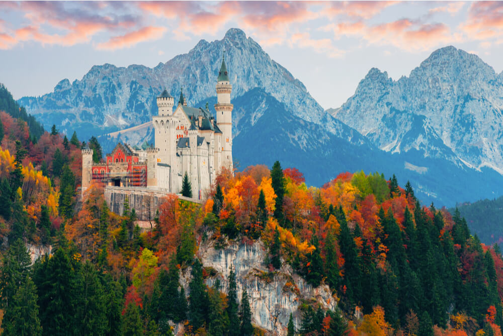 Neuschwanstein castle in Bavaria Germany