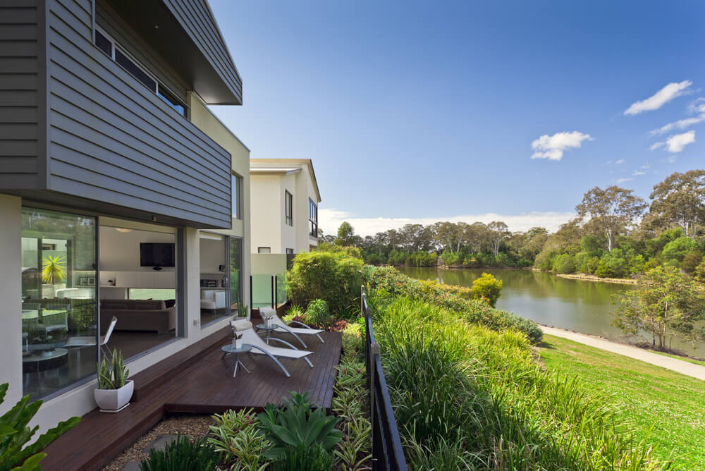 A house next to a river