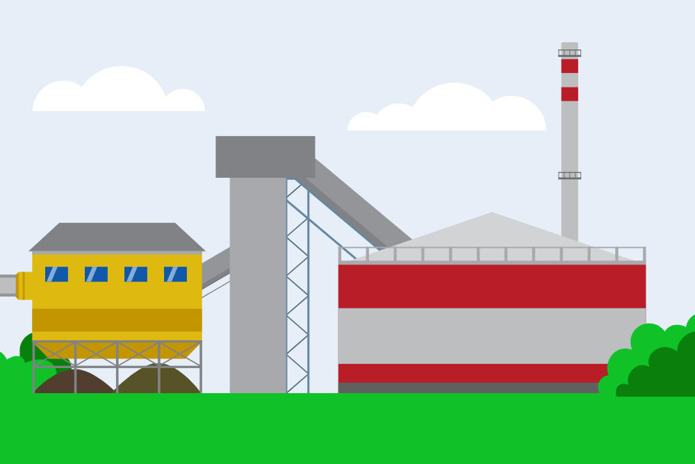 Biomass being converted into renewable bioenergy