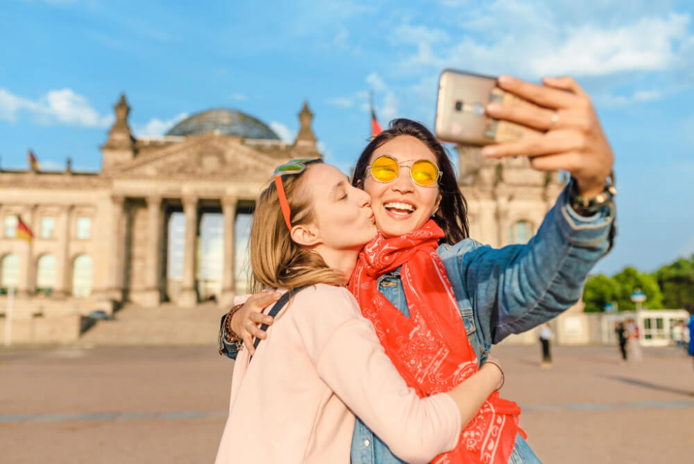 Couple on vacation in Berlin