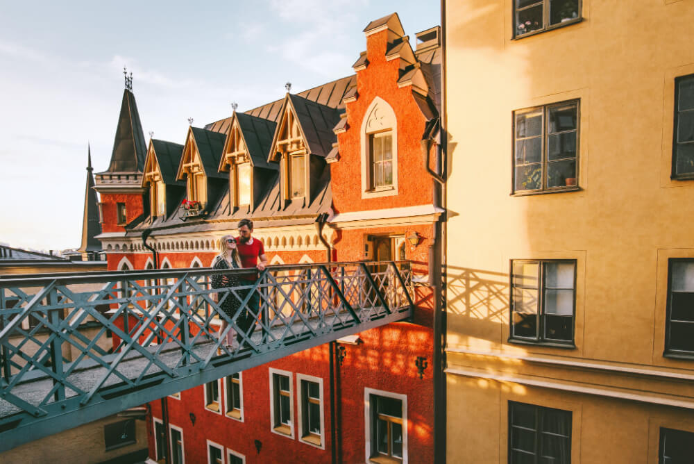 Couple enjoying travelling in Sweden