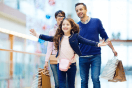 family shopping at christmas