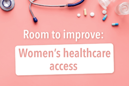 pink background with medical equipment